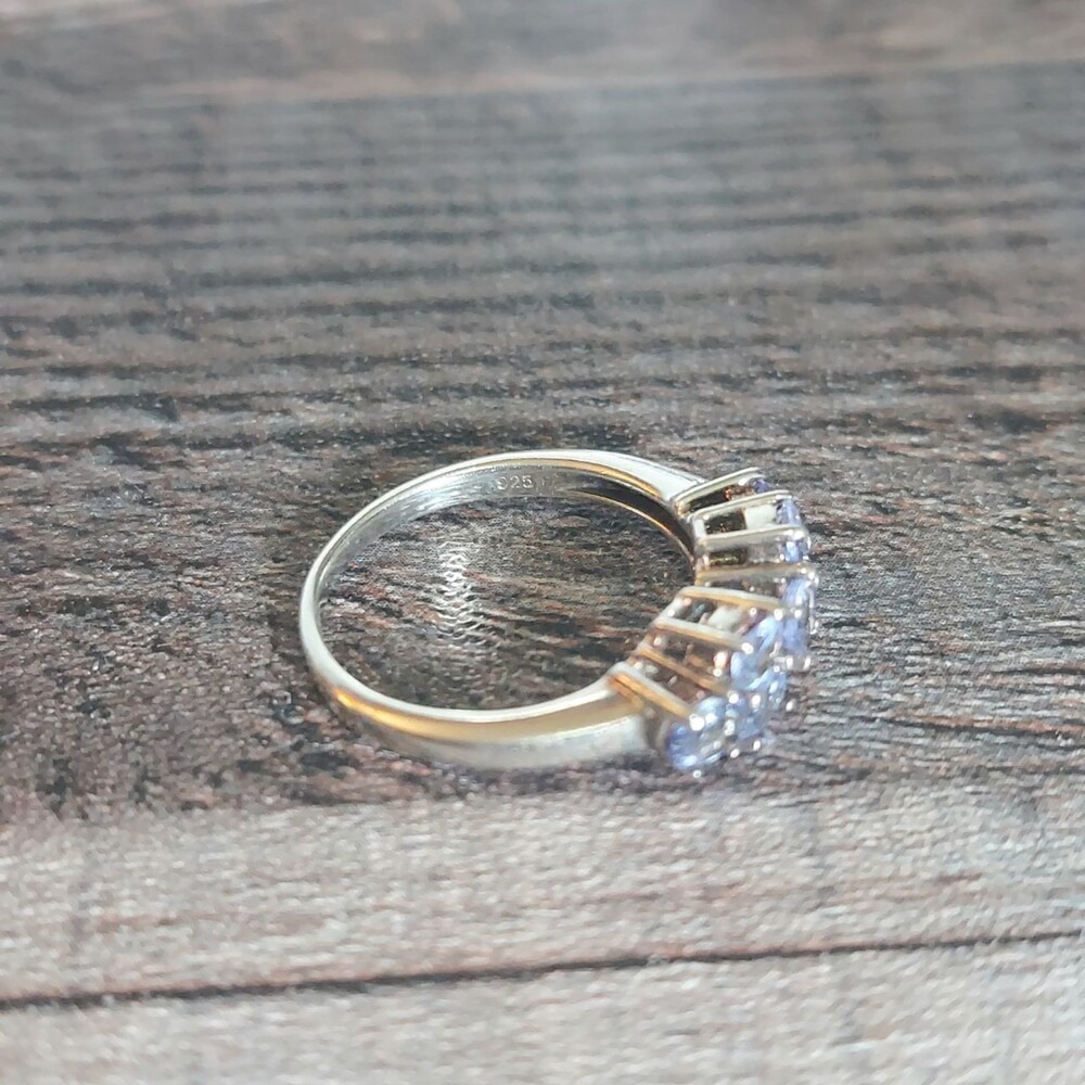 Vintage Tanzanite Ring 925 Silver size 7 VTG Gemstone Ring - Picture 9 of 14